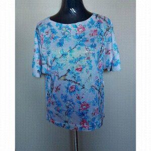 Spring Chic Floral & Bird Print Blouse LOGGIA De Tessitori Soft Boho Feminine